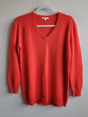 Felicite Cashmere Vneck Sweater Orange